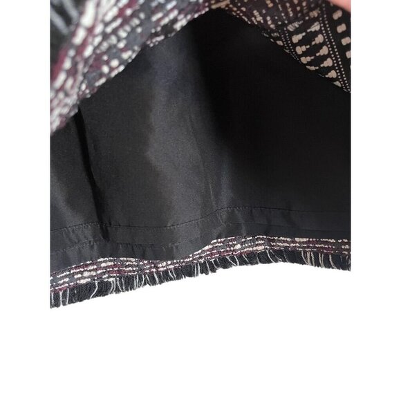 Loft Chic Animal Print Skirt 10 Black Tweed Indie Hippie Edgy Urban Western 80s - Picture 6 of 10